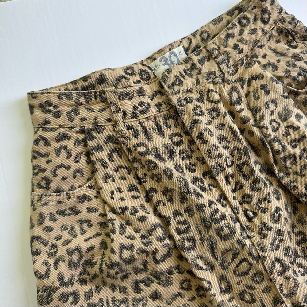Free People Leopard Print High-Waist Cotton Shorts - Beige/Black - Picture 5 of 11
